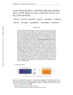 Align With Purpose: Optimize Desired Properties in CTC Models with a
  General Plug-and-Play Framework
