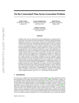 On the Constrained Time-Series Generation Problem