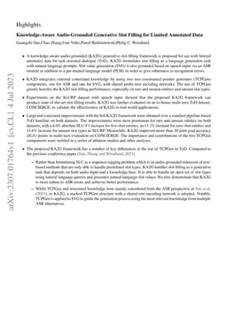 Knowledge-Aware Audio-Grounded Generative Slot Filling for Limited
  Annotated Data