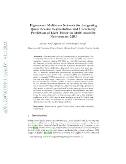 Edge-aware Multi-task Network for Integrating Quantification
  Segmentation and Uncertainty Prediction of Liver Tumor on Multi-modality
  Non-contrast MRI