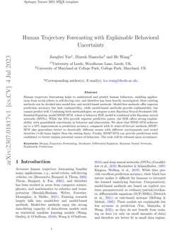 Human Trajectory Forecasting with Explainable Behavioral Uncertainty