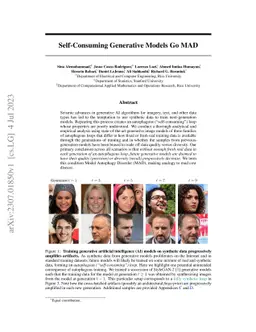 Self-Consuming Generative Models Go MAD