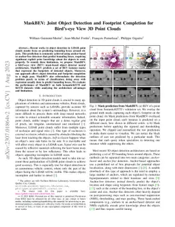 MaskBEV: Joint Object Detection and Footprint Completion for Bird's-eye
  View 3D Point Clouds