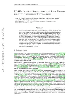 KDSTM: Neural Semi-supervised Topic Modeling with Knowledge Distillation