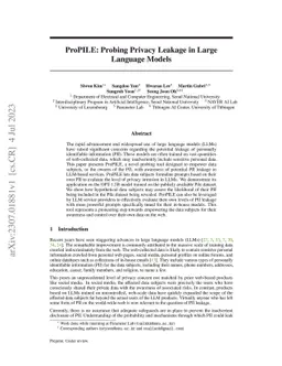 ProPILE: Probing Privacy Leakage in Large Language Models