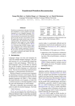 Transformed Protoform Reconstruction