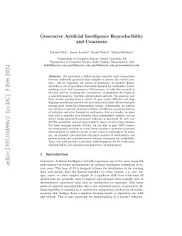 Generative Artificial Intelligence Reproducibility and Consensus