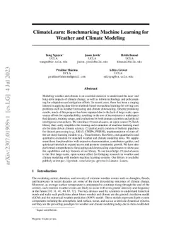 ClimateLearn: Benchmarking Machine Learning for Weather and Climate
  Modeling