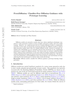 ProtoDiffusion: Classifier-Free Diffusion Guidance with Prototype
  Learning
