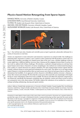 Physics-based Motion Retargeting from Sparse Inputs