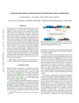 Query-based Video Summarization with Pseudo Label Supervision