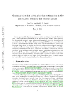 Minimax rates for latent position estimation in the generalized random
  dot product graph