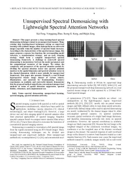 Unsupervised Spectral Demosaicing with Lightweight Spectral Attention
  Networks