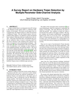 A Survey Report on Hardware Trojan Detection by Multiple-Parameter
  Side-Channel Analysis
