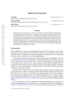 Ranking with Abstention