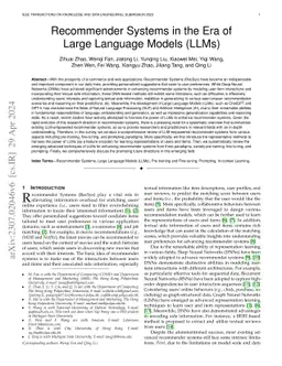 Recommender Systems in the Era of Large Language Models (LLMs)