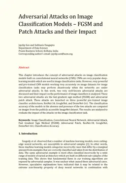 Adversarial Attacks on Image Classification Models: FGSM and Patch
  Attacks and their Impact