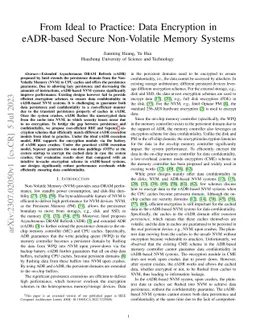 From Ideal to Practice: Data Encryption in eADR-based Secure
  Non-Volatile Memory Systems