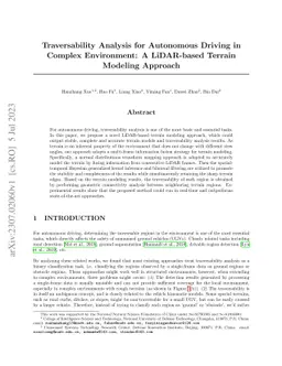 Traversability Analysis for Autonomous Driving in Complex Environment: A
  LiDAR-based Terrain Modeling Approach