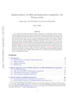 Empirical Bayes via ERM and Rademacher complexities: the Poisson model