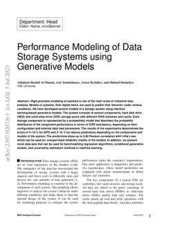 Performance Modeling of Data Storage Systems using Generative Models
