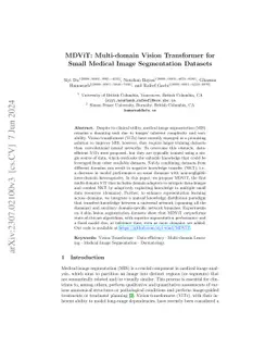 MDViT: Multi-domain Vision Transformer for Small Medical Image
  Segmentation Datasets