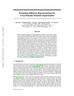 Prompting Diffusion Representations for Cross-Domain Semantic
  Segmentation