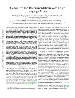 Generative Job Recommendations with Large Language Model