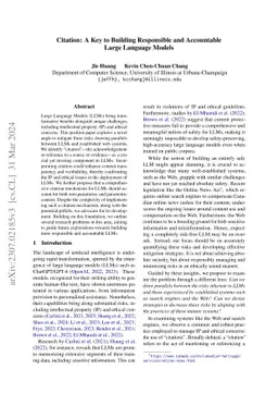 Citation: A Key to Building Responsible and Accountable Large Language
  Models