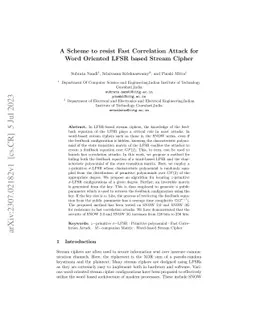 A Scheme to resist Fast Correlation Attack for Word Oriented LFSR based
  Stream Cipher