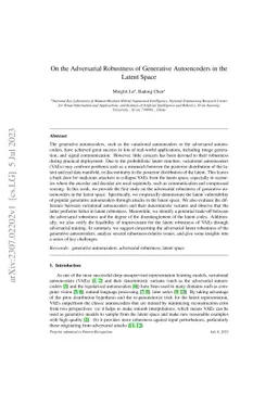 On the Adversarial Robustness of Generative Autoencoders in the Latent
  Space