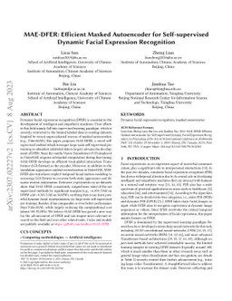 MAE-DFER: Efficient Masked Autoencoder for Self-supervised Dynamic
  Facial Expression Recognition