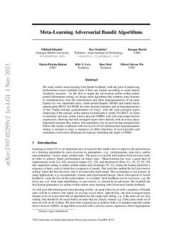 Meta-Learning Adversarial Bandit Algorithms