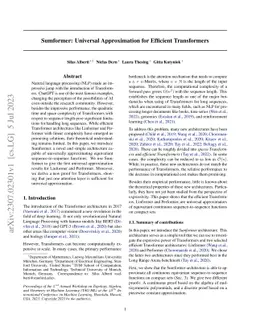 Sumformer: Universal Approximation for Efficient Transformers