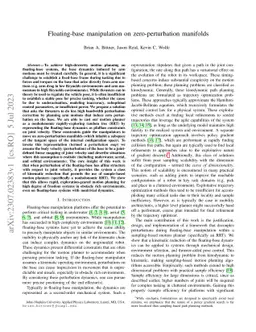 Floating-base manipulation on zero-perturbation manifolds