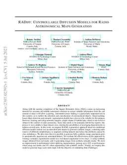 RADiff: Controllable Diffusion Models for Radio Astronomical Maps
  Generation