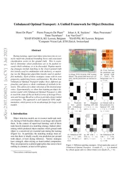 Unbalanced Optimal Transport: A Unified Framework for Object Detection