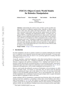 FOCUS: Object-Centric World Models for Robotics Manipulation