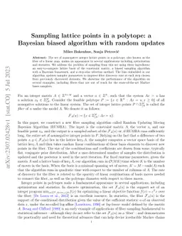 Sampling lattice points in a polytope: a Bayesian biased algorithm with
  random updates