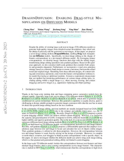 DragonDiffusion: Enabling Drag-style Manipulation on Diffusion Models