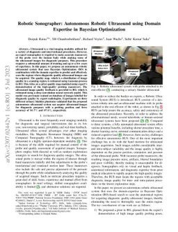 Robotic Sonographer: Autonomous Robotic Ultrasound using Domain
  Expertise in Bayesian Optimization