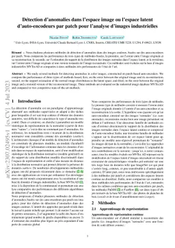 Anomaly detection in image or latent space of patch-based auto-encoders
  for industrial image analysis