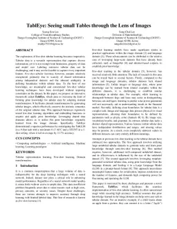 TablEye: Seeing small Tables through the Lens of Images