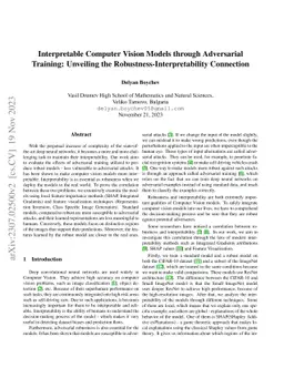 Interpretable Computer Vision Models through Adversarial Training:
  Unveiling the Robustness-Interpretability Connection