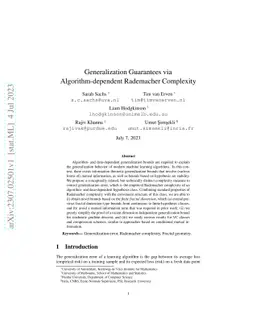 Generalization Guarantees via Algorithm-dependent Rademacher Complexity