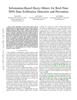 Information-Based Heavy Hitters for Real-Time DNS Data Exfiltration
  Detection and Prevention