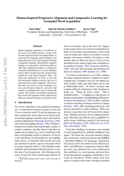 Human Inspired Progressive Alignment and Comparative Learning for
  Grounded Word Acquisition