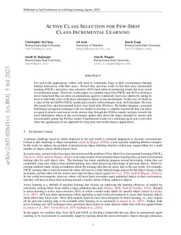 Active Class Selection for Few-Shot Class-Incremental Learning