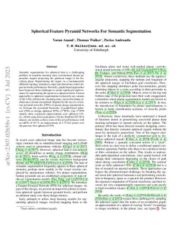 Spherical Feature Pyramid Networks For Semantic Segmentation