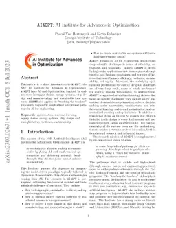 AI4OPT: AI Institute for Advances in Optimization